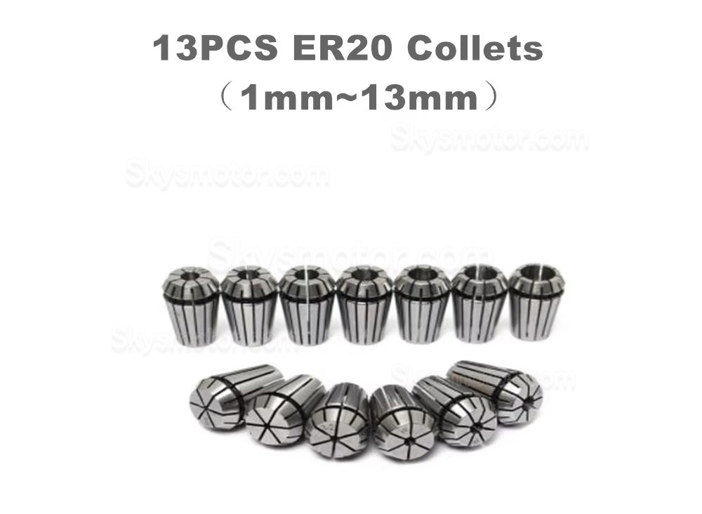 CNCスピンドルモーターER11 / ER16 / ER20 / ER25 / ER32用ERコレットセットパーツ13個